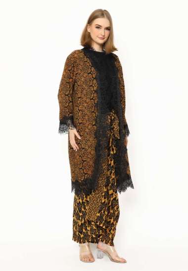 Batik Etniq Craft Rania Batik Paris Brukat Set Masker-BlackBrown