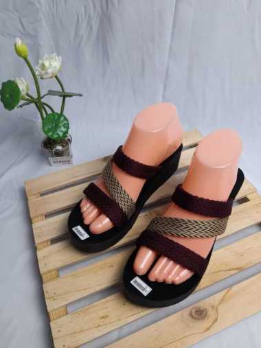 Sandal Wanita Wedges Sandal Kokop Ban 3 Terbaru 36 Maroon