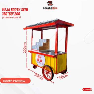 Meja Booth Container (Custom Roda 3)
