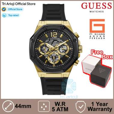 GUESS Watches GUESS GW0263G1 Original MOMENTUM Jam Tangan Pria Analog Black Gold