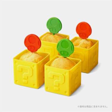 Super Mario Home & Party Muffin Cup (Hatena Block) & Pick (Super Mushroom/1UP Mushroom)