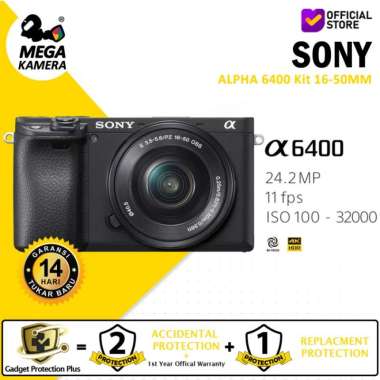 Sony A6400 Kit 16-50Mm Oss / Kamera Sony Alpha A6400 Kt 16-50Mm Resmi With Lensa PWP 15mm F1.4 Silve
