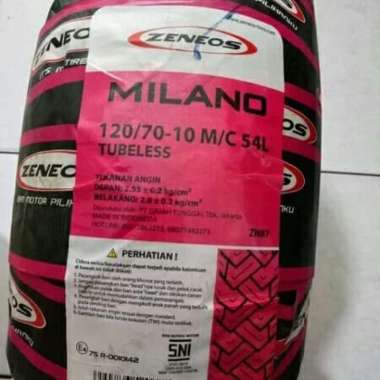 BAN ZENEOS 120/70-10 BELAKANG MILANO MATIC VESPA, SCOOTER, LX, S, LX, PIAGGIO ZIP, KYMCO TUBELESS