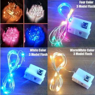 Lampu Tumblr Kawat Hias Dekorasi / Fairy Cooper Light Baterai LED 1 / 2 meter Fariy lights Lampu led