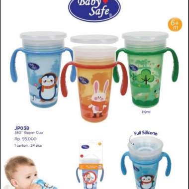 Baby Safe Training Cup 360 Sipper 310ml with Handle JP038 Green
