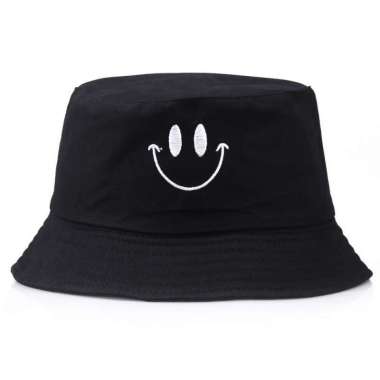 SUPERVICE BHSS bucket hat import smile simple bordir topi summer fisherman korea kpop idol PUTIH
