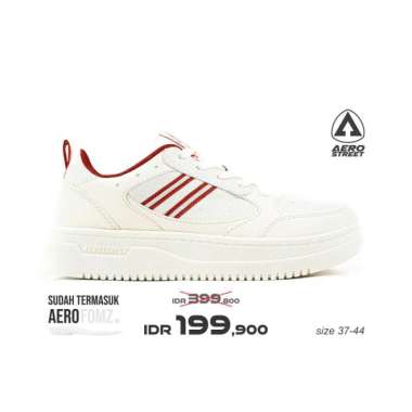 Aerostreet 37-44 Oxford Natural Natural Merah - Sepatu Sneakers 41