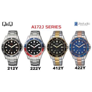 Jam Tangan Pria Business Stainless Steel Rantai Analog Original Q&Q QNQ QQ A172 A172J 422