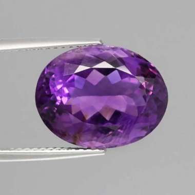 AT-078 Batu Permata Amethyst Kecubung Ungu Oval Uruguay Natural 8.83 Ct. Untreated Bersertifikat