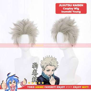 Wig Cosplay Anime Jujutsu Kaisen Zero : Inumaki Toge