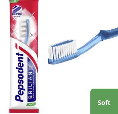 Pepsodent Brilian SOFT Sikat Gigi Bulu Sikat Lebih Banyak - Pepsodent Sikat Gigi Lembut