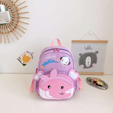 Tas Anak TK Tas Sekolah Anak Perempuan Laki laki PAUD TK Waterproof Purple
