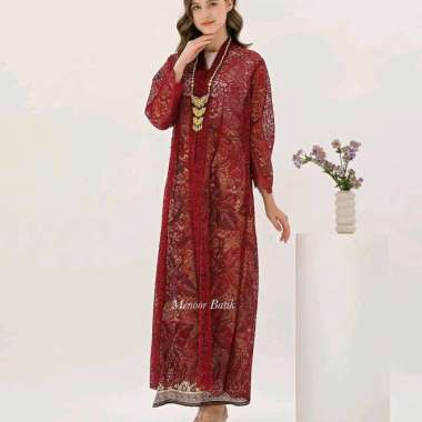 LACE LONG OUTER AND KULOT SET PREMIUM QUALITY - BATIK WANITA - KULOT - KAFTAN- SEMI SUTRA ETNIK ETNI