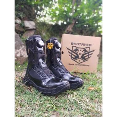 BROTRHER Sepatu Pdl TNI .sepatu pdl polri.brimob Douglas Kilap Tali putar 45 Hitam