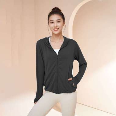 Pelindung Matahari Wanita Pakaian Jaket Anti Sinar Matahari Black XXXL