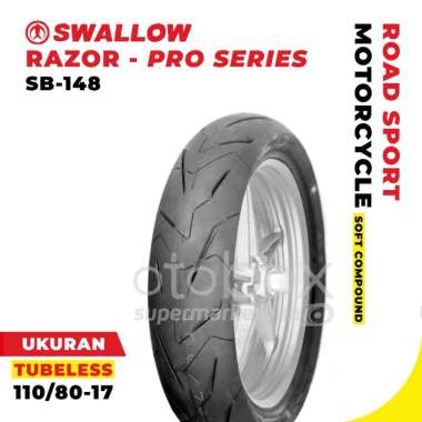 Ban Luar Motor Swallow SB-148 Razor Pro Series 90/80 100/80 110/70 130/70 140/70 150/60 Ring 17 Tubeless Soft Compound 110/70-17