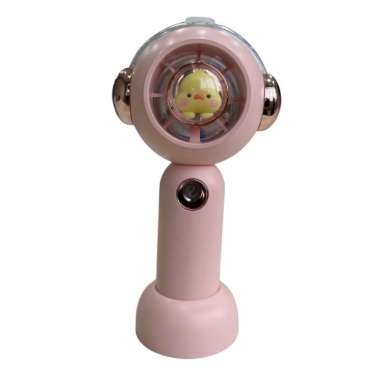 KIPAS ANGIN MINI KARAKTER TWEETY + BISA JADI NANO SPRAY FACE MIST ISI AIR PORTABLE PINK