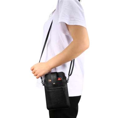 Tas HP Kulit 2HP Slempang Bahu Vertikal Ukuran 6,7 Inch (18x11 Cm) - Dompet Tas Tempat HP Universal 