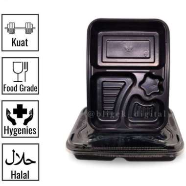 Kotak Mika Sekat 4 / Mika Bento sekat 4 Isi 5 Set