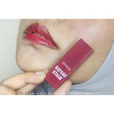 Ready. eMINA Glossy Stain 3g | Lip tint gel finishing glossy 01 AUTUMN BELL