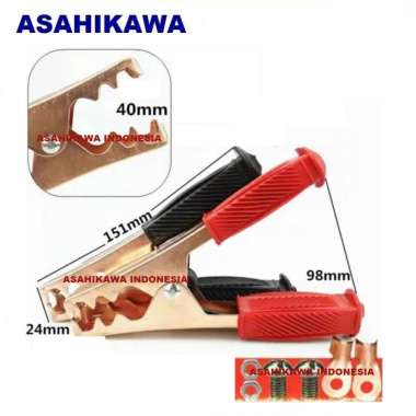 Asahikawa Jepitan Aki Jepit Buaya Capitan Buaya Jepitan Accu Capitan Aki Merah Hitam 150mm