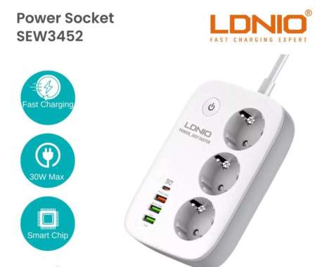 Colokan Listrik LDNIO SEW3452 Power Strip WiFi Adaptor Charger Fast Charging