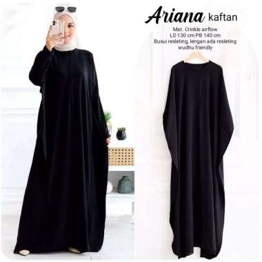 Nagita Kaftan Wanita Jumbo Crinkle Airflow Premium Gamis Terbaru Polos Bigsize Baju Wanita Muslim Ke