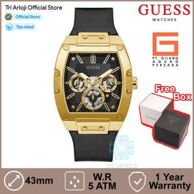 GUESS Watches GUESS GW0202G1 Original PHOENIX Jam Tangan Pria Analog Gold Black