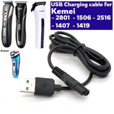 Kabel Charger Kemei Alat Cukur Rambut KM 2801 1506 1407 1419 2516 6603 2608