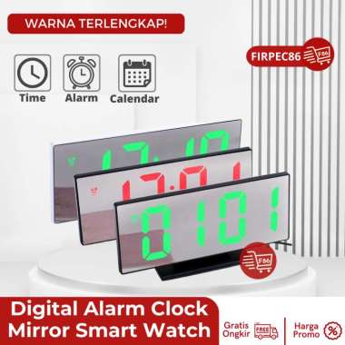 Jam Meja Aesthetic Digital L/Jam Beker Alarm Besar/Jam Digital Mobil/LED Digital Alarm Clock Mirror 