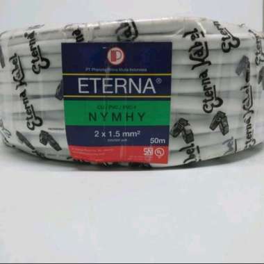 Kabel Listrik Serabut Tembaga ETERNA 2X1,5 NYYHY NYMHY HITAM PUTIH 50 Meter 1 Roll