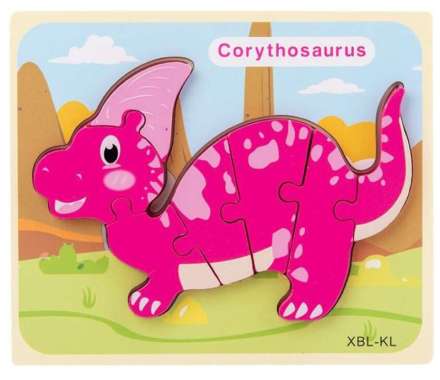 Mainan Edukasi Anak Balita Bayi Wooden Puzzle Premium 3D Dinosaurus Corythosaurus