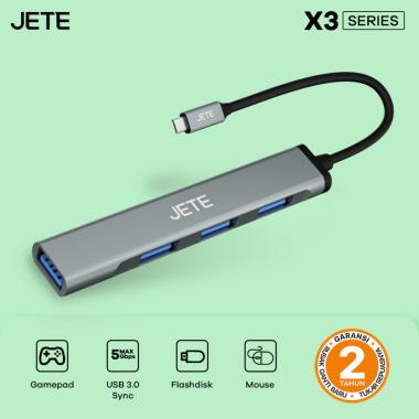 USB HUB TYPE C 4in1 JETE X3 CONVERTER KONVERTER USB HUB GARANSI RESMI