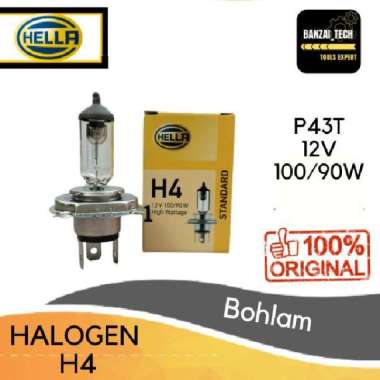 BOHLAM LAMPU HALOGEN HELLA H4 P43T 12V 100/90W ORIGINAL
