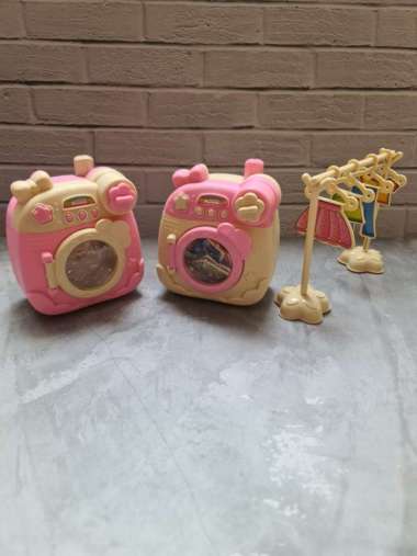 Mainan Mesin Cuci Anak Perempuan Box Mini 1565 Ada Lampu Washing Machine mesin cuci set
