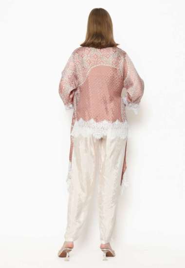 Batik Etniq Craft Olive Kimono Setelan Batik Viscose Brokat-Dusty