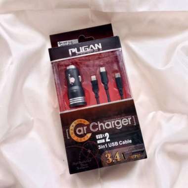 Charger HP Mobil 3in PUGAN, 5V-3.4A 2 Port USB Fast Charging Hitam