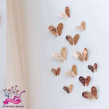 3D Butterfly Dekorasi/Dekorasi Kupu2/Kupu Kupu 3D Dekorasi Dinding Silver