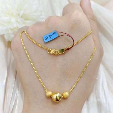 Kalung Liontin 3 Bola Pasir Koleksi Josean Elegant Emas Asli