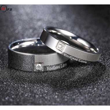 SALE/ OBRAL Cincin Couple Titanium / Cincin Couple Ring / Couple Pasangan / Cincin Tunangan C040 Cewek uk 7