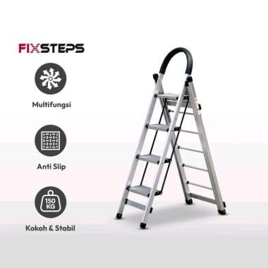 Fixstep Tangga Lipat Plus Jemuran 2in1 4 Step Aluminium