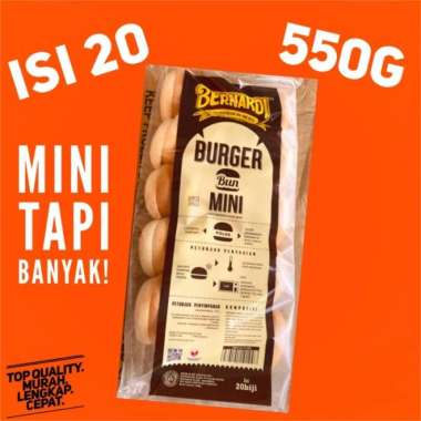 BERNARDI ROTI BURGER POLOS KECIL 500GR ISI 20PCS MINI PLAIN BURGER BUN