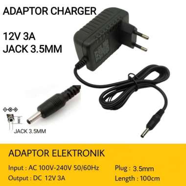 ADAPTER ADAPTOR DC 12V 3A JACK 3.5mm Real ampere TRAFO POWER SUPPLY UNTUK LAMPU LED STRIP CCTV DVR M