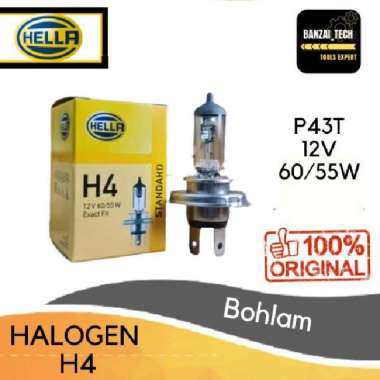 BOHLAM LAMPU HALOGEN HELLA H4 P43T 12V 60/55W ORIGINAL
