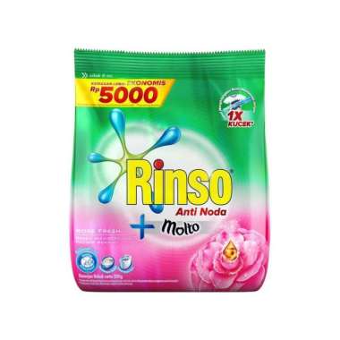 Promo Harga RINSO Anti Noda Deterjen Bubuk + Molto Pink Rose Fresh 240 gr - Blibli