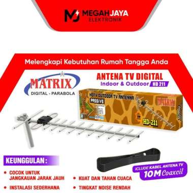 MATRIX ANTENA TV DIGITAL +BOOSTER HD211 / HD 211 / HD-211 (FREE KABEL)