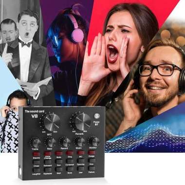 V8 Sound Card Mixer Live Broadcast Mixer Taffware Bluetooth V8 Audio USB External Soundcard Live Str
