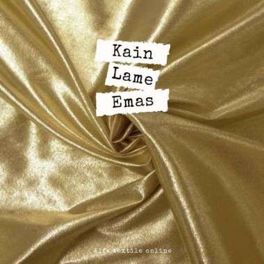 Kain Lame Emas Perak Bahan Bingkisan Per Meter Lebar 115 Cm Emas