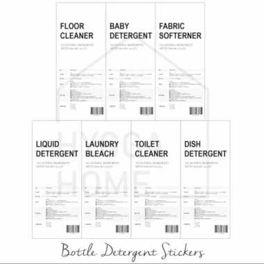 Sticker Label Botol Detergent Pump Spray Sabun Shampoo Disinfektan Detergent 600 ml