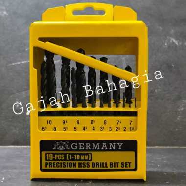 Mata bor besi set 19 pcs Tjap Mata Germany Precision HSS drill bit set